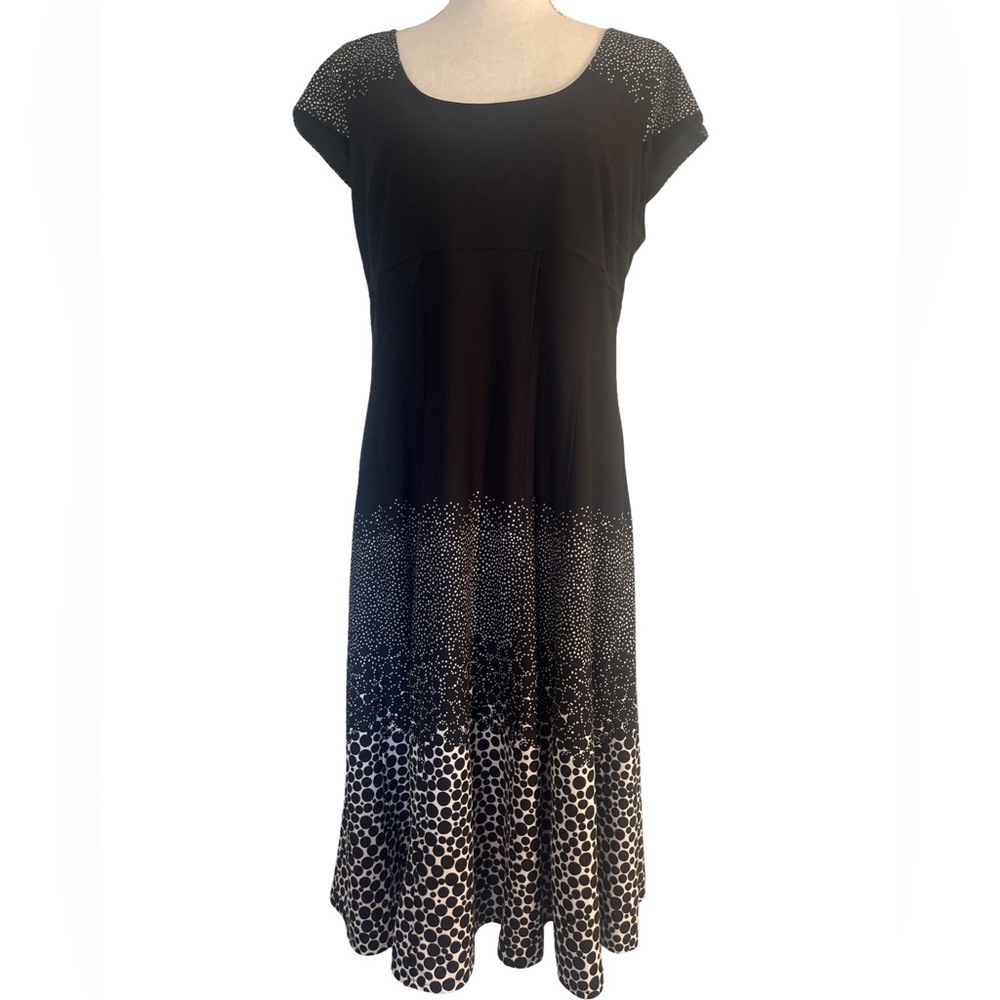 Anne Klein Black and White Midi Dress